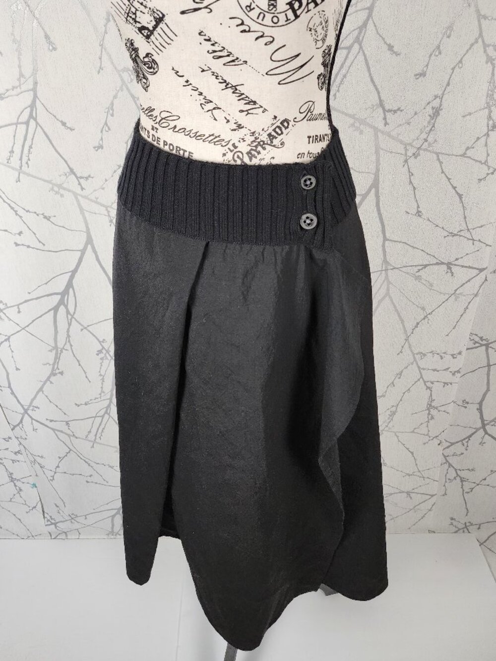 Crea Concept 100% Wool Pleated Wrap Around Midi Skirt
